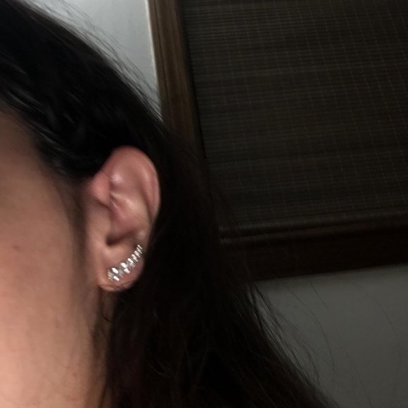 Women's 14K Gold Plated Cubic Zirconia Ear Crawler Earrings - Picture 10 of 13